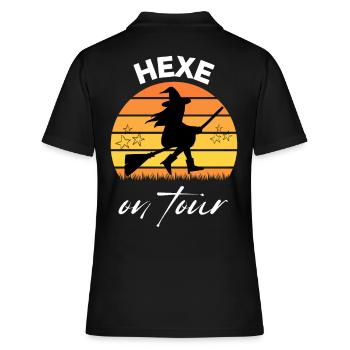 HEXE on tour HEXEN hexen - Frauen Polo Shirt - Schwarz - Hinten - Ailine (174cm)