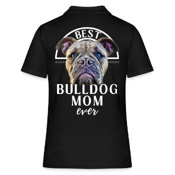 Bulldogge - BEST Bulldog MOM - Bulldoggen Mama - Polo Femme - noir - Dos - Ailine (174cm)