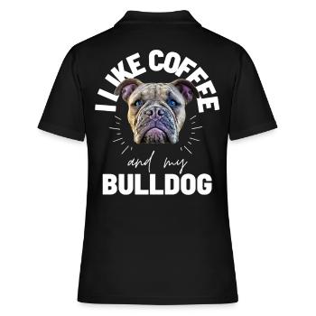 Bulldog J’AIME LE CAFÉ ET MON Bulldog Bulldogs - Polo Femme - noir - Dos - Ailine (174cm)