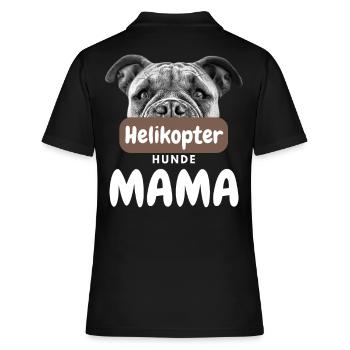 HELIKOPTER HUNDE MAMA HUND Hundefreund Papa - Frauen Polo Shirt - Schwarz - Hinten - Ailine (174cm)