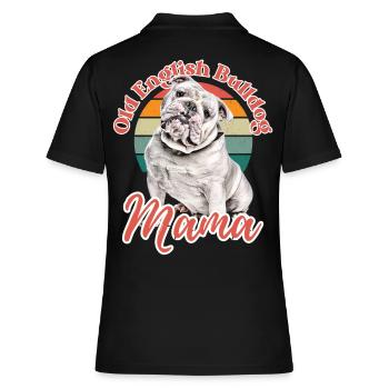 VIEUX BOULEDOGUE ANGLAIS Maman chien chiens bouledogue - Polo Femme - noir - Dos - Ailine (174cm)
