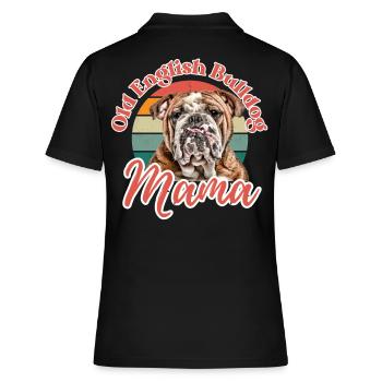 VIEUX BOULEDOGUE ANGLAIS Maman chien chiens bouledogue - Polo Femme - noir - Dos - Ailine (174cm)