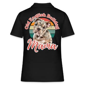 VIEUX BOULEDOGUE ANGLAIS Maman chien chiens bouledogue - Polo Femme - noir - Dos - Ailine (174cm)