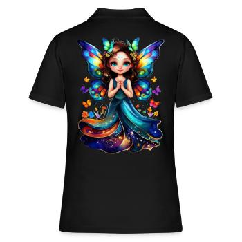 Charming Butterfly Fairy - Women's Polo Shirt - black - Back - Ailine (174cm)