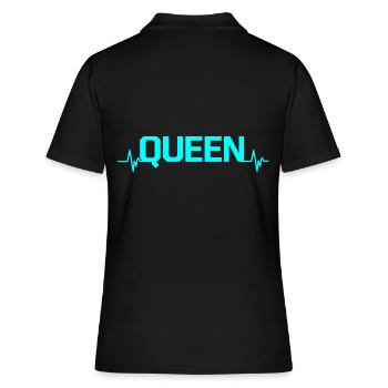 Queen Heartbeat King Queen Couple Look - Polo Femme - noir - Dos - Ailine (174cm)