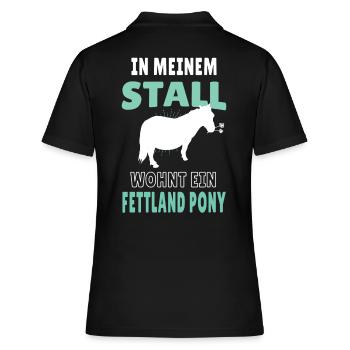 Shetland Pony Shetty - Frauen Polo Shirt - Schwarz - Hinten - Ailine (174cm)