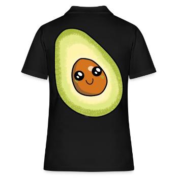Avocado Frucht naschen Speise Früchte Vitamine - Frauen Polo Shirt - Schwarz - Hinten - Ailine (174cm)