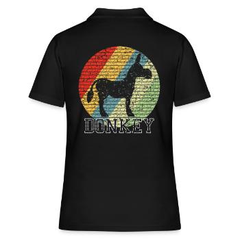 Esel - Frauen Polo Shirt - Schwarz - Hinten - Ailine (174cm)