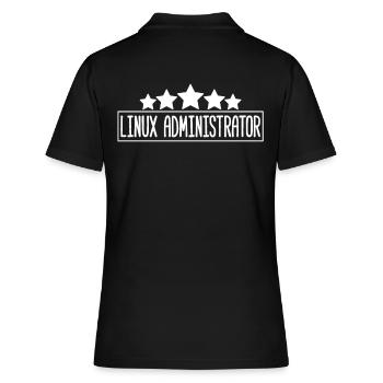 Linux Administrator - Frauen Polo Shirt - Schwarz - Hinten - Ailine (174cm)