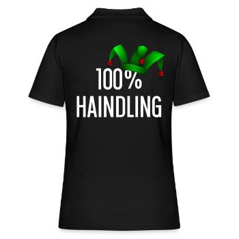 100 Prozent Haindling Joker Cap - Frauen Polo Shirt - Schwarz - Hinten - Ailine (174cm)