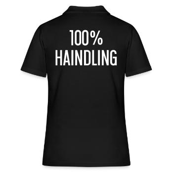 100 Prozent Haindling - Frauen Polo Shirt - Schwarz - Hinten - Ailine (174cm)