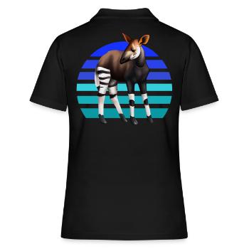 Süßes Okapi - Frauen Polo Shirt - Schwarz - Hinten - Ailine (174cm)