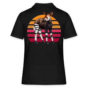 Süßes Okapi - Frauen Polo Shirt - Schwarz - Hinten - Ailine (174cm)