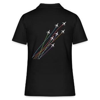 Flugzeugstaffel Fliegerstaffel Formation Flug - Frauen Polo Shirt - Schwarz - Hinten - Ailine (174cm)