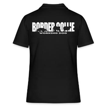 BORDER COLLIE WORKING DOG Wilsigns Hundemotiv Hund - Frauen Polo Shirt - Schwarz - Hinten - Ailine (174cm)