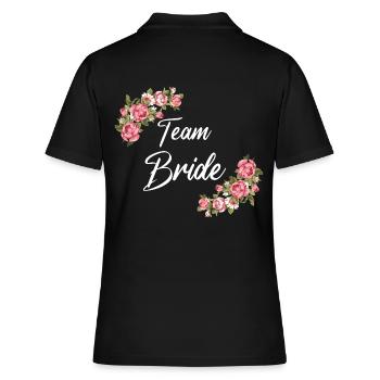 Team Bride JGA Junggesellinnenabschied Team Braut - Frauen Polo Shirt - Schwarz - Hinten - Ailine (174cm)