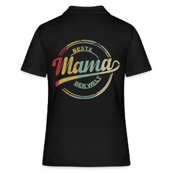 Beste Mama der Welt. - Frauen Polo Shirt - Schwarz - Hinten - Ailine (174cm)
