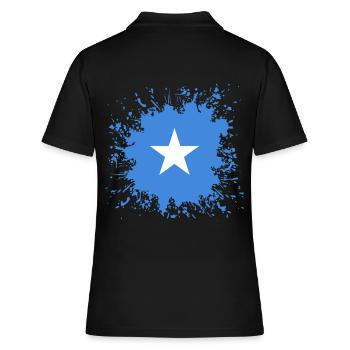 Somalia Flagge Farbspritzer - Frauen Polo Shirt - Schwarz - Hinten - Ailine (174cm)