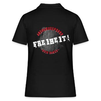 PROTEST GEGEN AUSGANGSSPERRE - Frauen Polo Shirt - Schwarz - Hinten - Ailine (174cm)