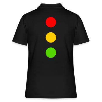 Costume de feu de circulation Rouge Jaune Vert Points Carnaval - Polo Femme - noir - Dos - Ailine (174cm)
