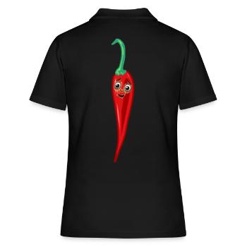 Piment pepperoni chefs de cuisine chef - Polo Femme - noir - Dos - Ailine (174cm)