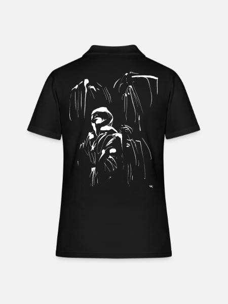 Figure manga / ninja minimale RÉSUMÉ - Polo Femme - noir