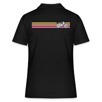 motocross motorcycle sport retro moto vintage - Polo Femme - noir - Dos - Ailine (174cm)