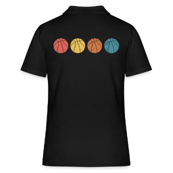 Basketball retro basketballer - Polo Femme - noir - Dos - Ailine (174cm)