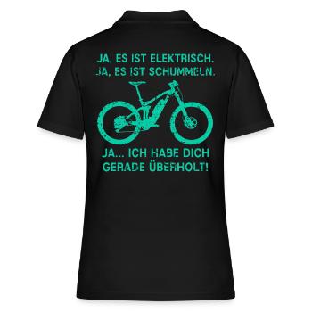 E-Bike MTB Mountainbike Pedelec Überholen Spruch - Frauen Polo Shirt - Schwarz - Hinten - Ailine (174cm)