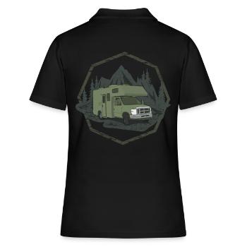 Wohnmobil - Frauen Polo Shirt - Schwarz - Hinten - Ailine (174cm)