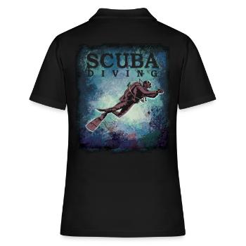 Scuba Diving - Frauen Polo Shirt - Schwarz - Hinten - Ailine (174cm)