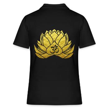 Yoga Blume des Lebens Om Zeichen Geschenk - Frauen Polo Shirt - Schwarz - Hinten - Ailine (174cm)