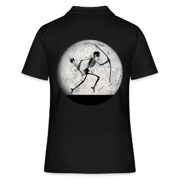 funny archery halloween archer archer - Women's Polo Shirt - black - Back - Ailine (174cm)