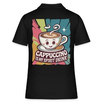Le cappuccino est ma boisson spiritueuse - Polo Femme - noir - Dos - Ailine (174cm)