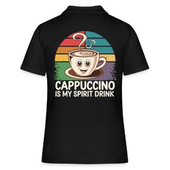 Le cappuccino est ma boisson spiritueuse - Polo Femme - noir - Dos - Ailine (174cm)