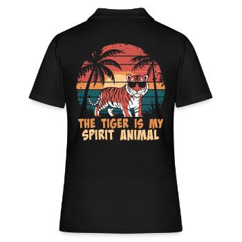 Der Tiger Ist Mein Spiritueller Begleiter - Frauen Polo Shirt - Schwarz - Hinten - Ailine (174cm)