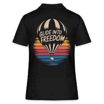 Gleite In Die Freiheit Heißluftballon Inspiration - Frauen Polo Shirt - Schwarz - Hinten - Ailine (174cm)