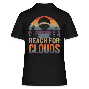 Atteignez les nuages avec une montgolfière dans le - Polo Femme - noir - Dos - Ailine (174cm)