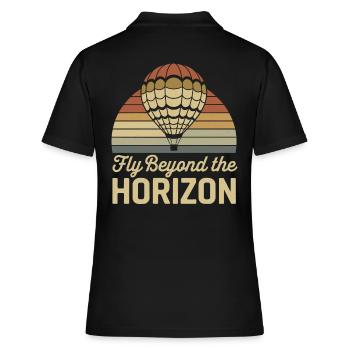 Fliege Jenseits des Horizonts Heißluftballon - Frauen Polo Shirt - Schwarz - Hinten - Ailine (174cm)