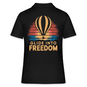 Gleite In Die Freiheit - Heißluftballon - Frauen Polo Shirt - Schwarz - Hinten - Ailine (174cm)