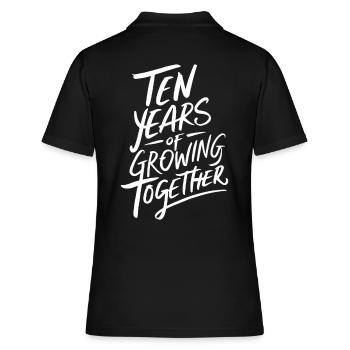 10 ans de vie commune - 10e anniversaire de mariage - Polo Femme - noir - Dos - Ailine (174cm)
