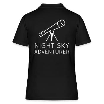 Ciel nocturne Aventurier Astronome amateur - Polo Femme - noir - Dos - Ailine (174cm)