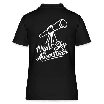 Ciel nocturne Aventuriers Astronomes amateurs - Polo Femme - noir - Dos - Ailine (174cm)