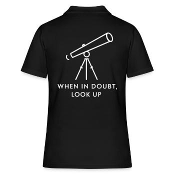 Amateurastronomen: Immer Nach Oben Schauen - Frauen Polo Shirt - Schwarz - Hinten - Ailine (174cm)