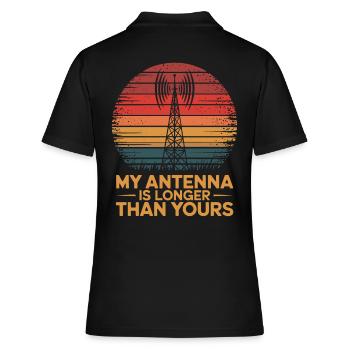 Amateurfunk: Meine Antenne Ist Länger - Frauen Polo Shirt - Schwarz - Hinten - Ailine (174cm)