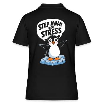 Le pingouin s’éloigne du stress - Polo Femme - noir - Dos - Ailine (174cm)