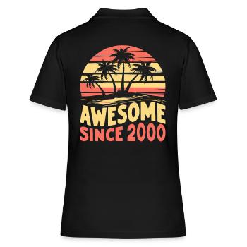 Awesome since 2000 birthday - Women's Polo Shirt - black - Back - Ailine (174cm)