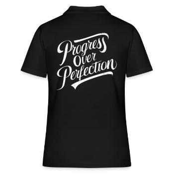 Le progrès plutôt que la perfection Motivation - Polo Femme - noir - Dos - Ailine (174cm)