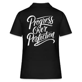Le progrès avant la perfection Motivation - Polo Femme - noir - Dos - Ailine (174cm)