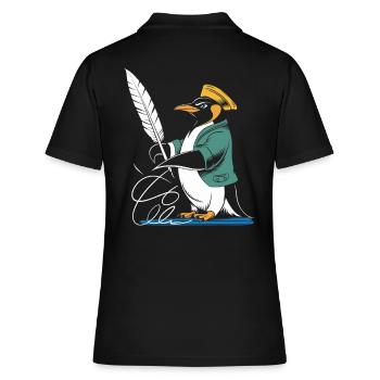 Calligraphie Pingouin Créativité avec Plume - Polo Femme - noir - Dos - Ailine (174cm)
